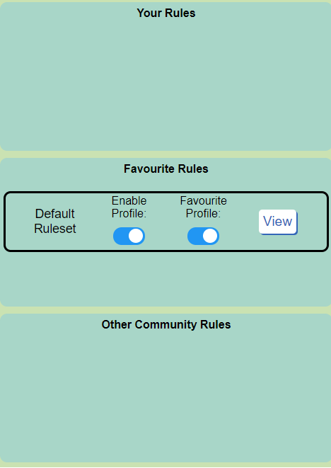 Rule management panels