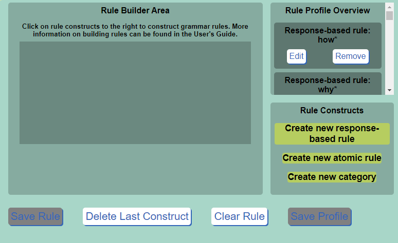 The Rule Builder main area